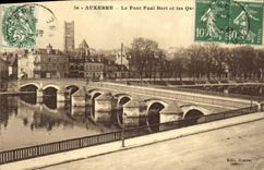 CPA Auxerre Le Pont Paul Bert Et Les Quai