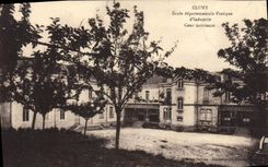 VINTAGE POSTCARD Cluny Ecole Departmental Practices Industry Interior Court