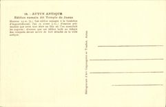 VINTAGE POSTCARD Autun Edifice Romain Says Temple De Janus