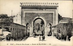 La POSTAL Fes de la VENDIMIA lleva la entrada de De Bou Jeioud del EL Balt de Fes