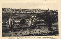 VINTAGE POSTCARD Meknes Medina Panorama Seen Of the Transatlantic Hotel