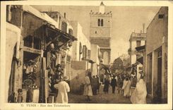 VINTAGE POSTCARD Tunis Street Of the Dyers
