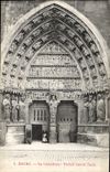 VINTAGE POSTCARD Rheims the Northern Cathedral side Gate