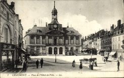 VINTAGE POSTCARD Chaumont Places Town hall