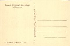 VINTAGE POSTCARD Castle De Langeais Interior Frontage
