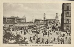 VINTAGE POSTCARD Koln has Rh at DER Crawls Der Hohenzollernbrucke Tramway