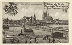 CPA Koln A Rh Neue Hangebrucke Bateau Tramway