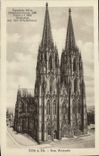 VINTAGE POSTCARD Koln has Rh Dom Westseite