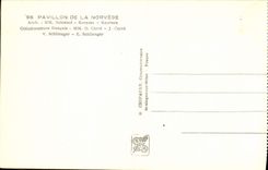 Casa internacional de París 1937 de la exposición de la POSTAL de la VENDIMIA de Noruega Norge