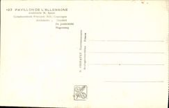 VINTAGE POSTCARD International exhibition Paris 1937 House of Germany Flag Nazi