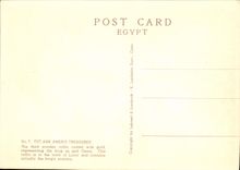 VINTAGE POSTCARD Ank Amen' S Treasures The Third Wooden Coffin Coated with gold Egypt Concealed