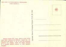 Trineo Egipto de rey Tutankhamun Treasures Shrine uno de la POSTAL de la VENDIMIA