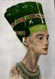 CPM Painted limestone bust of Queen Nefertiti wife of Echnaton Egypte