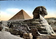 POSTAL MODERNA la grandes esfinge y pirámide Egipto de Cheops