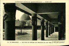 VINTAGE POSTCARD Fair Colonial International Paris 1931 Le Congo Belgian Seen from of the gantry of the luxury goods industries