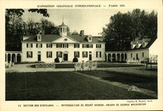 VINTAGE POSTCARD Fair Colonial International Paris 1931 Section of the United States Mount Vernon House of George Washington
