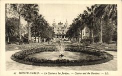 CPA Monte Carlo le Casino et les Jardins