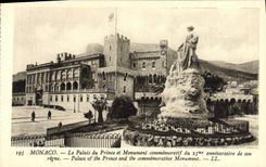 CPA Monaco Le Palais Du Prince et Monument Commemoratif du 25eme anniversaire de son regne