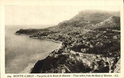 CPA Monaco Monte Carlo Vue Prise de La Route de Menton