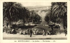 VINTAGE POSTCARD Monte Carlo Gardens
