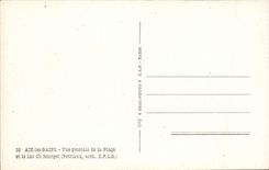 VINTAGE POSTCARD Aix Les Bains View of the Beach and the lake of Le Bourget