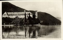 VINTAGE POSTCARD Hautecombe Lake of Le Bourget the abbey seen of the lake