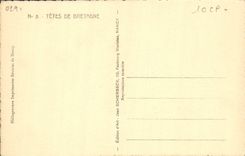 CPA Tetes de Bretagne Folklore Costume