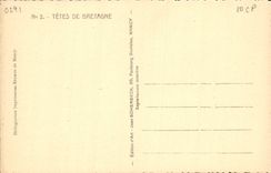 CPA Tetes de Bretagne Folklore Costume