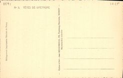 CPA Tetes de Bretagne Folklore Costume