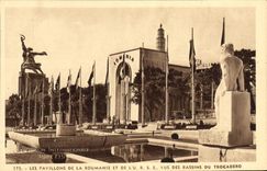 VINTAGE POSTCARD Paris International exhibition 1937 Houses Of Romania