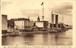 VINTAGE POSTCARD Paris International exhibition 1937 House Of Sweden Of Czechoslovakia And the United States