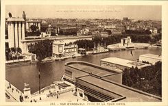VINTAGE POSTCARD Paris International exhibition 1937 Overall Panorama With the Basins