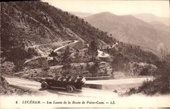 VINTAGE POSTCARD Luceram the Laces of the Road of Peira Undermined Automobile