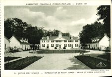 VINTAGE POSTCARD Fair Colonial International Paris 1931 Section the House United States of Georges Washington