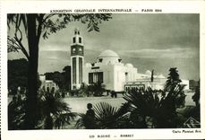 VINTAGE POSTCARD Expostion Colonial International Paris 1931 Algerie Minaret