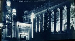 VINTAGE POSTCARD Paris Fair of Decorative Arts 1925 the large palace seen of night