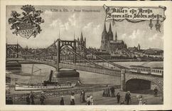 CPA Koln Rh Neue Hangebrucke Bateau Tramway