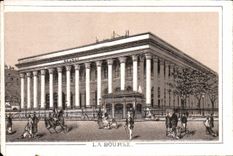 VINTAGE POSTCARD the Paris Stock Exchange