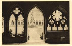 VINTAGE POSTCARD Colmar Unterlinden Museum or Schongauer Cloister of the old convent of the Dominican ones