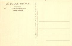 VINTAGE POSTCARD Colmar Bartholdi House