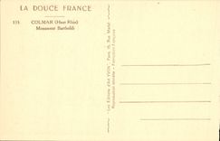 Monumento de Colmar Bartholdi de la POSTAL de la VENDIMIA