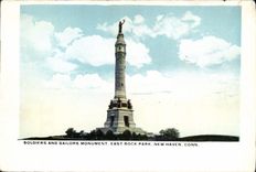 VINTAGE POSTCARD Soldiers And Sailors Monument East Rock'n'roll Park New Haven Idiot