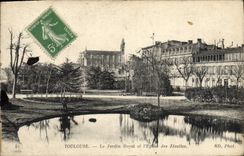 CPA Toulouse Le Jardin Royal et L'Eglise des Jesuites