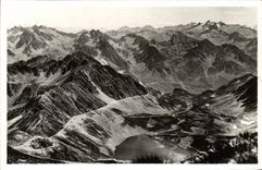 MODERN CARD the Peak of the South Panorama taken of the terminus of the road has 2640m In low Col of Sencours and Lac of Oncet