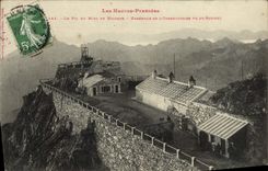 VINTAGE POSTCARD the peak of the South of Bigorre Together of the observatory seen of the top