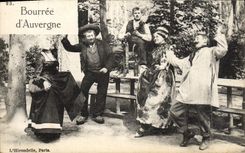VINTAGE POSTCARD Bourree of Auvergne Folklore Dances