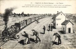 CPA Legende De Saint Saulge Le Tacot Train Cochon 