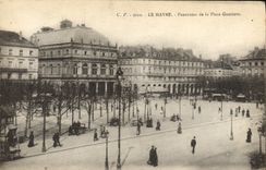 Panorama de Le Havre de la POSTAL de la VENDIMIA del lugar de Gambetta