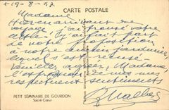 VINTAGE POSTCARD Petit Seminar De Gourdon Crowns Heart
