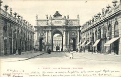 CPA Nancy Arc De Trionphe Rue Here